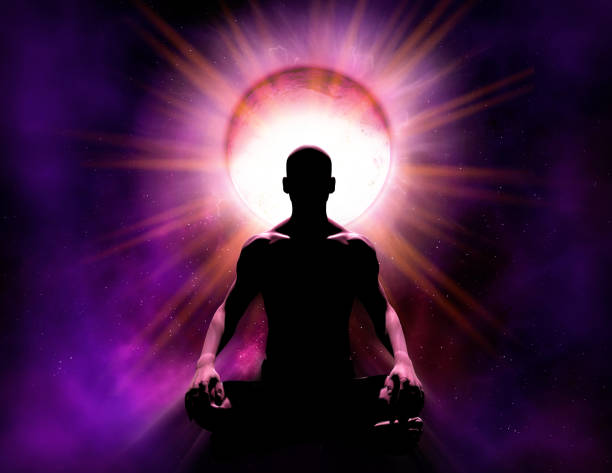 Psychic with Orb on purple background